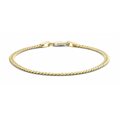 Foto van Geelgouden gourmet armband met zilveren kern 40-GP03