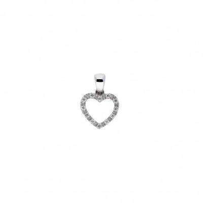 Foto van BEST BASICS ZILVEREN SYMBOOLHANGER - OPEN HART MET ZIRKONIA - GERODINEERD