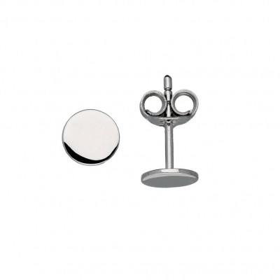 Foto van BEST BASICS ZILVEREN SYMBOOLOORKNOPJES - ROND - GLAD - 6MM - 106.0127.06