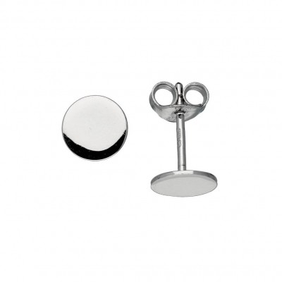 Foto van BEST BASICS ZILVEREN SYMBOOLOORKNOPJES - ROND - GLAD - 7MM - 106.0127.07