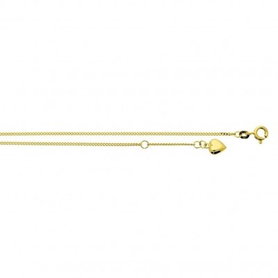 Foto van GLOW GOUDEN ENKELBANDJE - 25 CM - GOURMET - 1.3 MM - HART