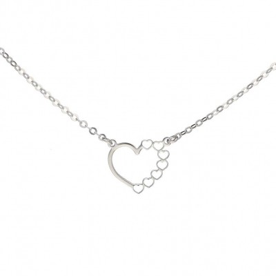 Foto van LOVENOTES ZILVEREN COLLIER MET HANGER - 102.1095.45 - HART - 42-45 CM - BEWERKT - GERODINEERD