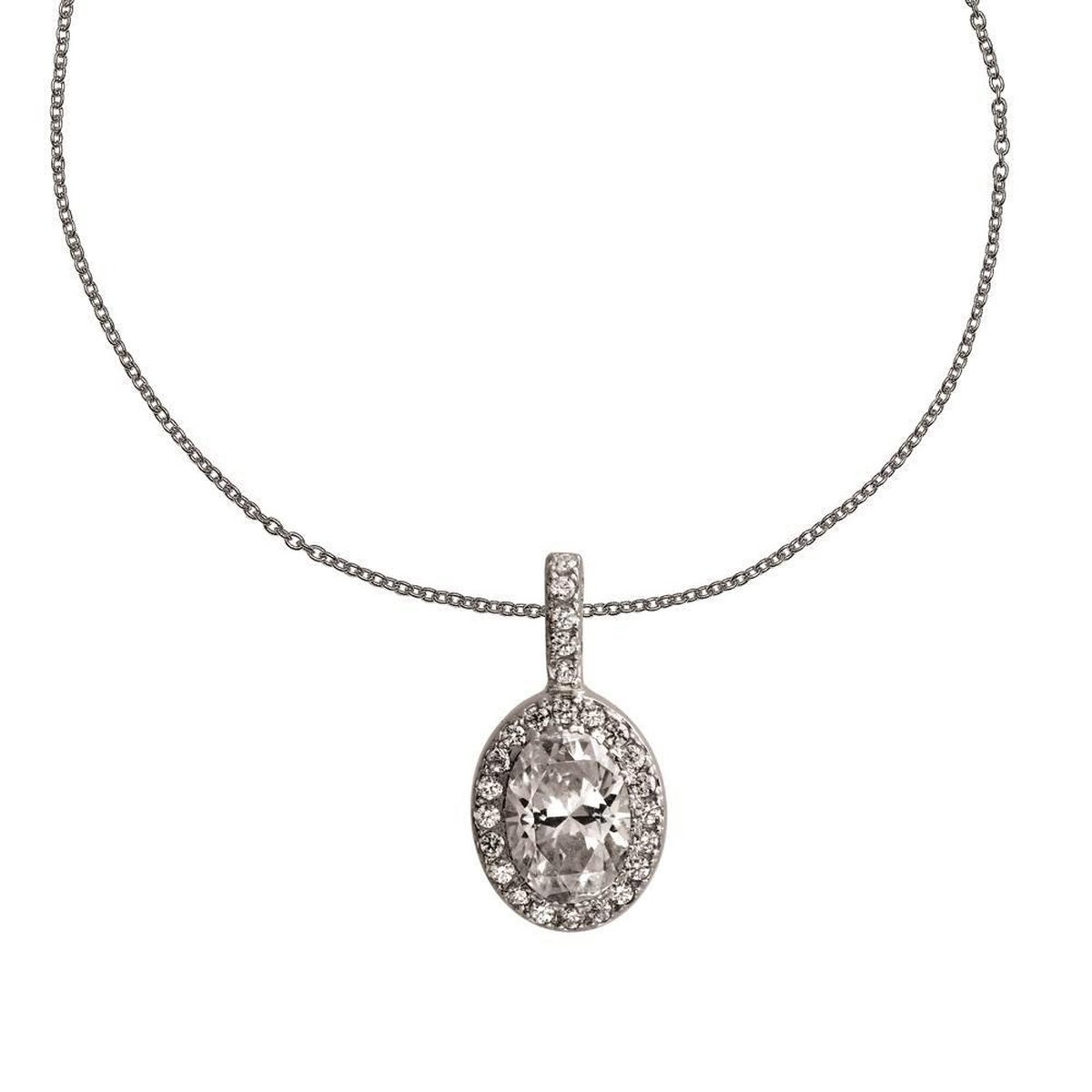 Zilveren collier met hanger met zirkonia 6512021082