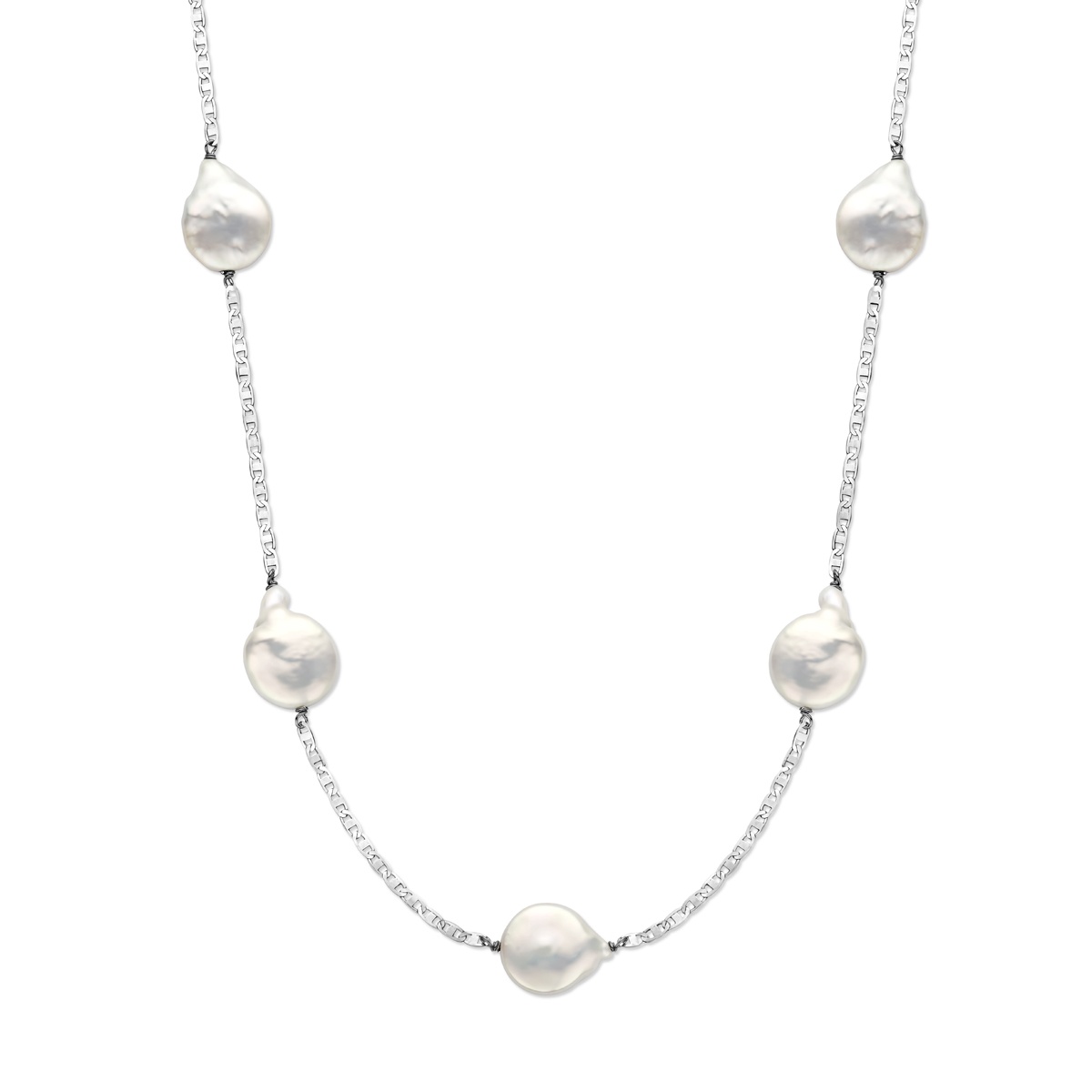 Zilveren collier met barok parels 1338123