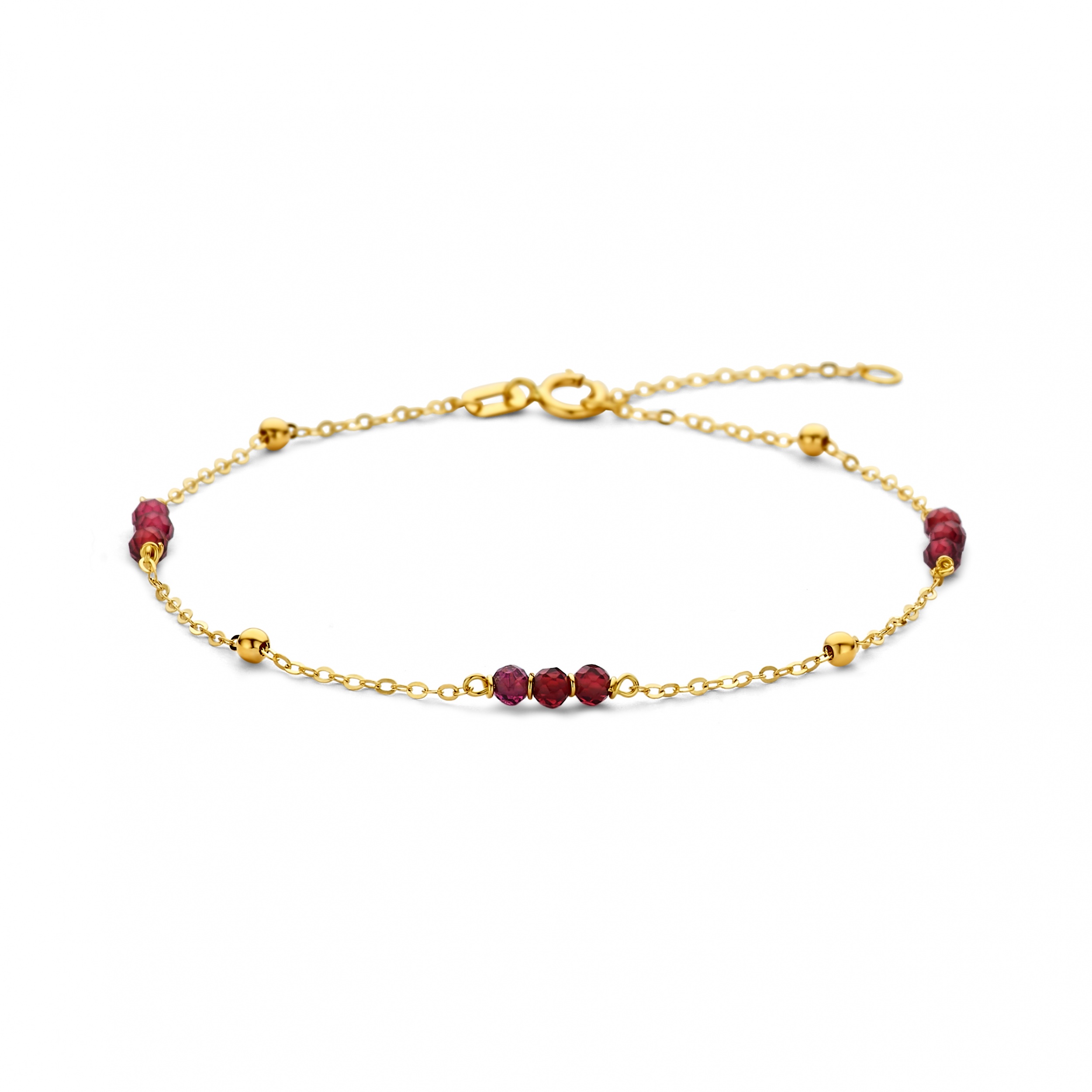 14 krt geelgouden armband met granaatjes SWJB10389-Y13