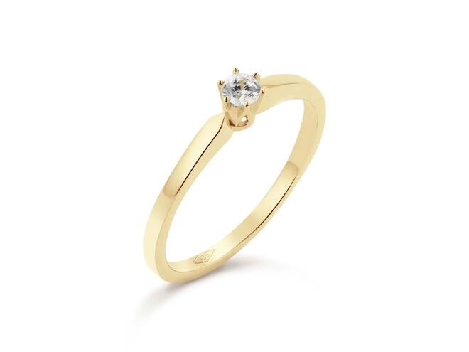 14 krt geelgouden ring met zirkonia 2141035