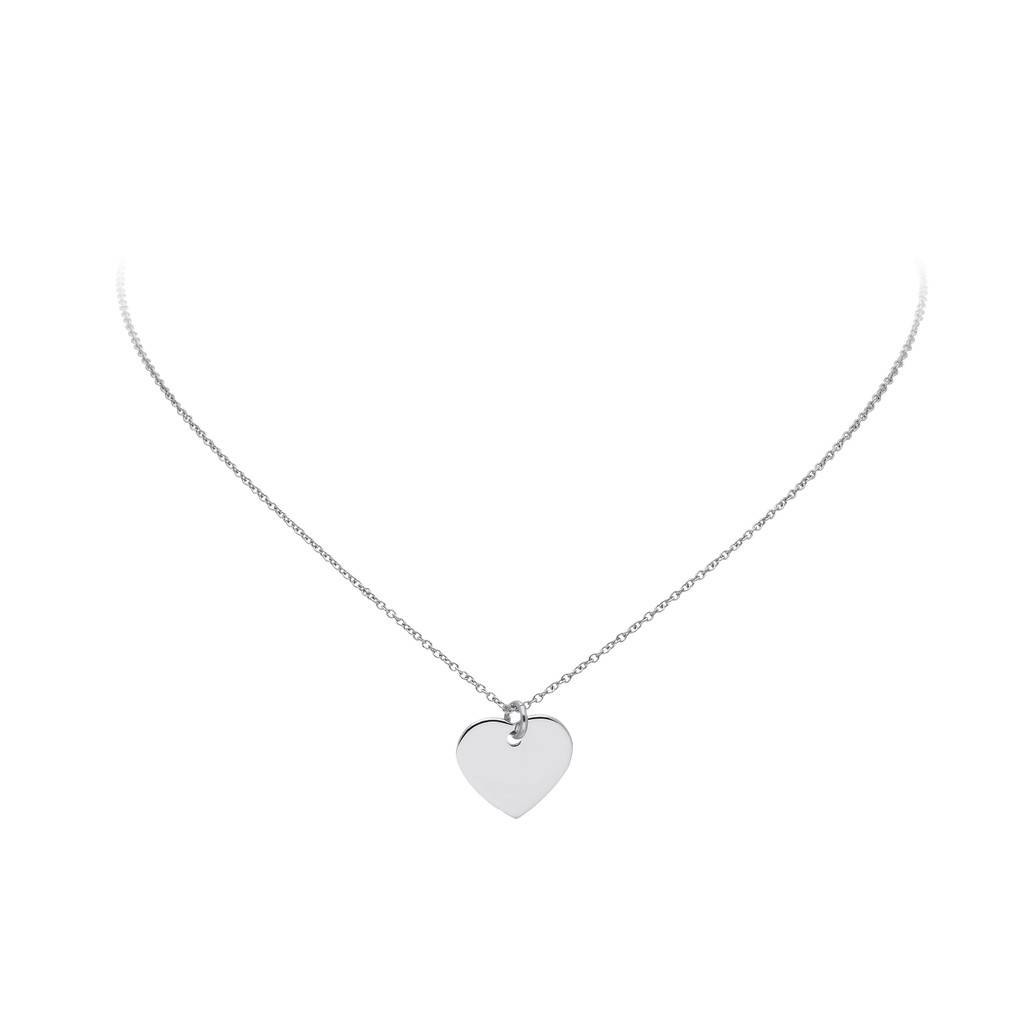 LOVENOTES ZILVEREN COLLIER - 102.0557.45 HART 14X15MM - GERODINEERD - 42+3CM