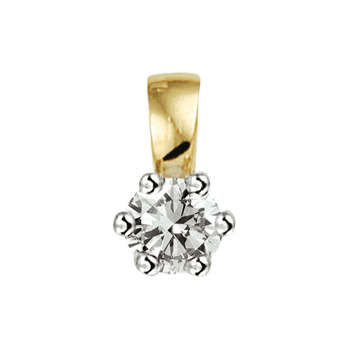 14 krt bicolour gouden hanger met 0.10 crt briljant H/SI 4208285