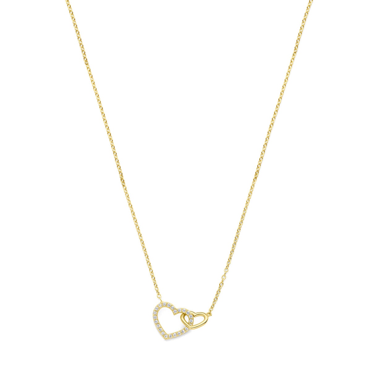 14 krt gouden collier met zirkonia 4028476