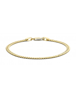 Geelgouden gourmet armband met zilveren kern 40-GP03