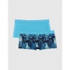 Afbeelding van MUCHACHOMALO LADIES 2-PACK BOXER SHORTS PRINT + SOLID PRINT/BLUE
