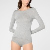Afbeelding van OROBLU PERFECT LINE CASHMERE TSHIRT ROUND NECK GREY MELANGE
