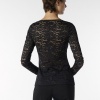 Afbeelding van OROBLU GLAMOUR LACE T-SHIRT LONG SLEEVE BLACK
