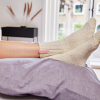 Afbeelding van SOXS Originals, SleepWell, medium, off-white wol, sleep well pink, 37-41 SOX3307