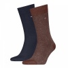 Afbeelding van TOMMY HILFIGER MEN SOCK 2-PACK NAPPY HERRINGBONE CHOCOLATE BROWN