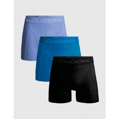 Foto van MUCHACHOMALO MEN 3-PACK BOXER SHORTS MICROFIBER SOLID MICROFIB1010-156 BLACK/BLUE