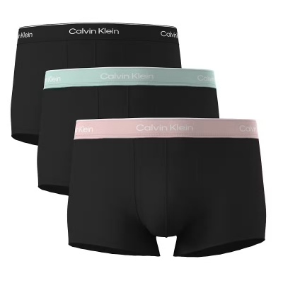Foto van CALVIN KLEIN ICON LOW RISE TRUNKS 3 PACK BLACK W/BLACK WB/BLACK W/FEEL THE
