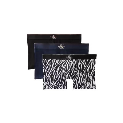 Foto van CALVIN KLEIN TRUNK 3 PK GRAPHIC MONOGRAM COTTON STRETCH BLACK W ACORN ORANGE/BIAS TIGER BL