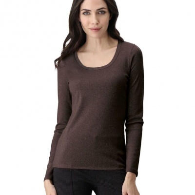 Foto van OROBLU PERFECT LINE COTTON T-SHIRT DARK BROWN