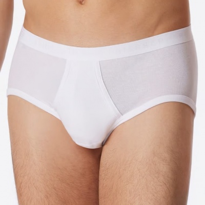 Foto van SCHIESSER ORIGINAL CLASSICS SPORT SLIP MET GULP WIT