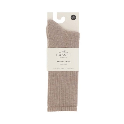 Foto van BASSET UNISEX SOKKEN MERINO COMFORT BEIGE