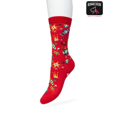 Foto van BONNIE DOON CHRISTMAS SPIRIT SOCK TOMATO RED