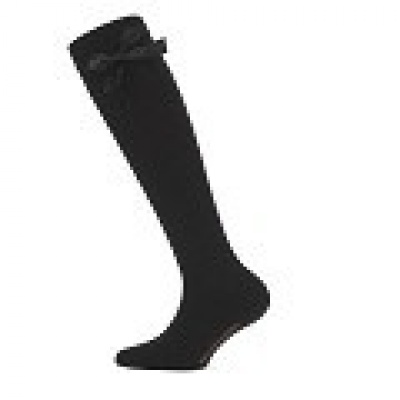 Foto van YELLOW MOON GIRLS KNEEHIGH BIG SATIN RIBBON BLACK LUREX