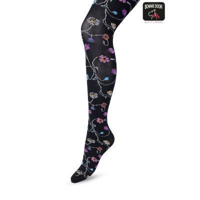 Foto van BONNIE DOON FLORAL TIGHTS CRUSHED BLACK
