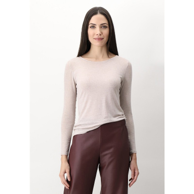 Foto van OROBLU PERFECT LINE CASHMERE TSHIRT ROUND NECK BEIGE