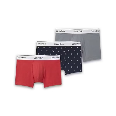 Foto van CALVIN KLEIN LOW RISE TRUNKS MISTY GREY/DIAMOND LOGO SHORELINE/P