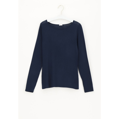 Foto van OROBLU PERFECT LINE CASHMERE TSHIRT ROUND NECK BLUE