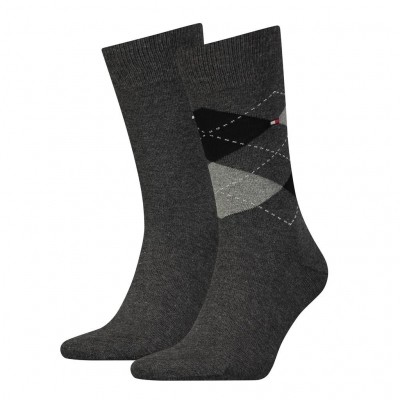 Tommy Hilfiger 2 pack heren sokken 391156 201 antracite Tommy Hilfiger 2 pack heren sokken 391156 201 antracite