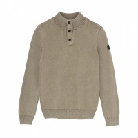 Indian Blue Knitted Col Buttons Washed Foto van Indian Blue Knitted Col Buttons Washed