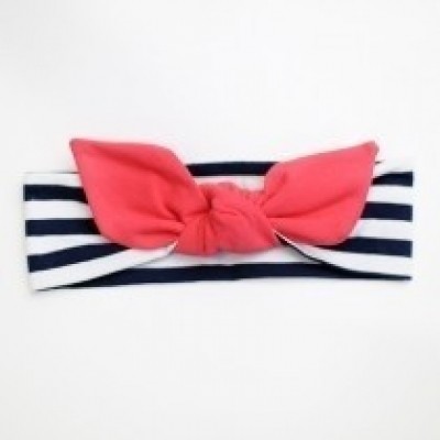 UL&KA | Trendy haarband | Blauw/Wit | Rode Strik UL&KA | Trendy haarband | Blauw/Wit | Rode Strik