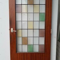 Afbeelding van Binnendeur Hardhout met glas & lood gekleurd