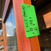 Afbeelding van Hardhouten voordeur met brievenbus en glas & lood