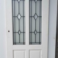 Afbeelding van Binnendeur opdek / stomp met glas & lood.