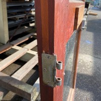 Afbeelding van Hardhouten voordeur met brievenbus en glas & lood