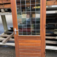 Afbeelding van Hardhouten buitendeur met glas & lood (adv 632)