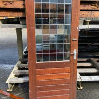 Afbeelding van Hardhouten buitendeur met glas & lood (adv 632)