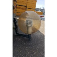 Afbeelding van Buitenlamp ijzer met kunststof bol retro