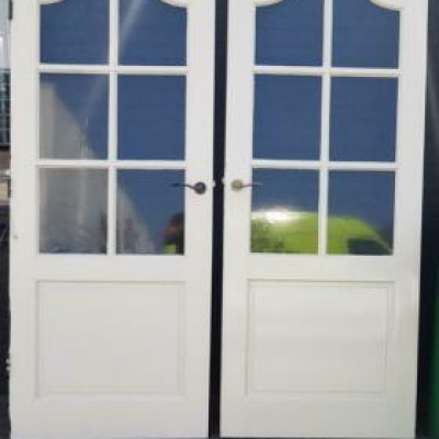 2 binnendeuren met enkelglas serredeuren 2 binnendeuren met enkelglas serredeuren