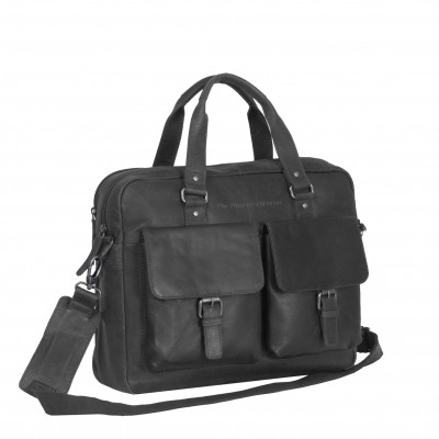 Foto von Laptoptasche Leder Schwarz Dylan