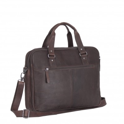Foto von Laptoptasche Leder Braun Dylan