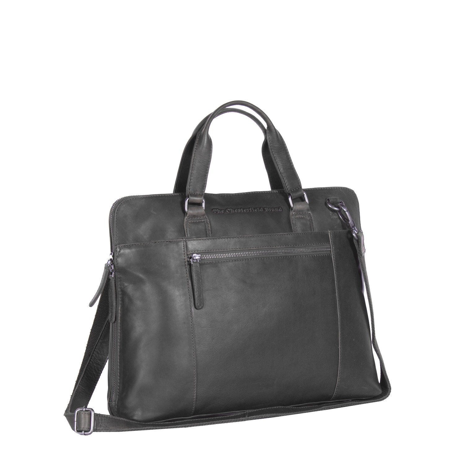 Leather Laptop Bag Black Hana