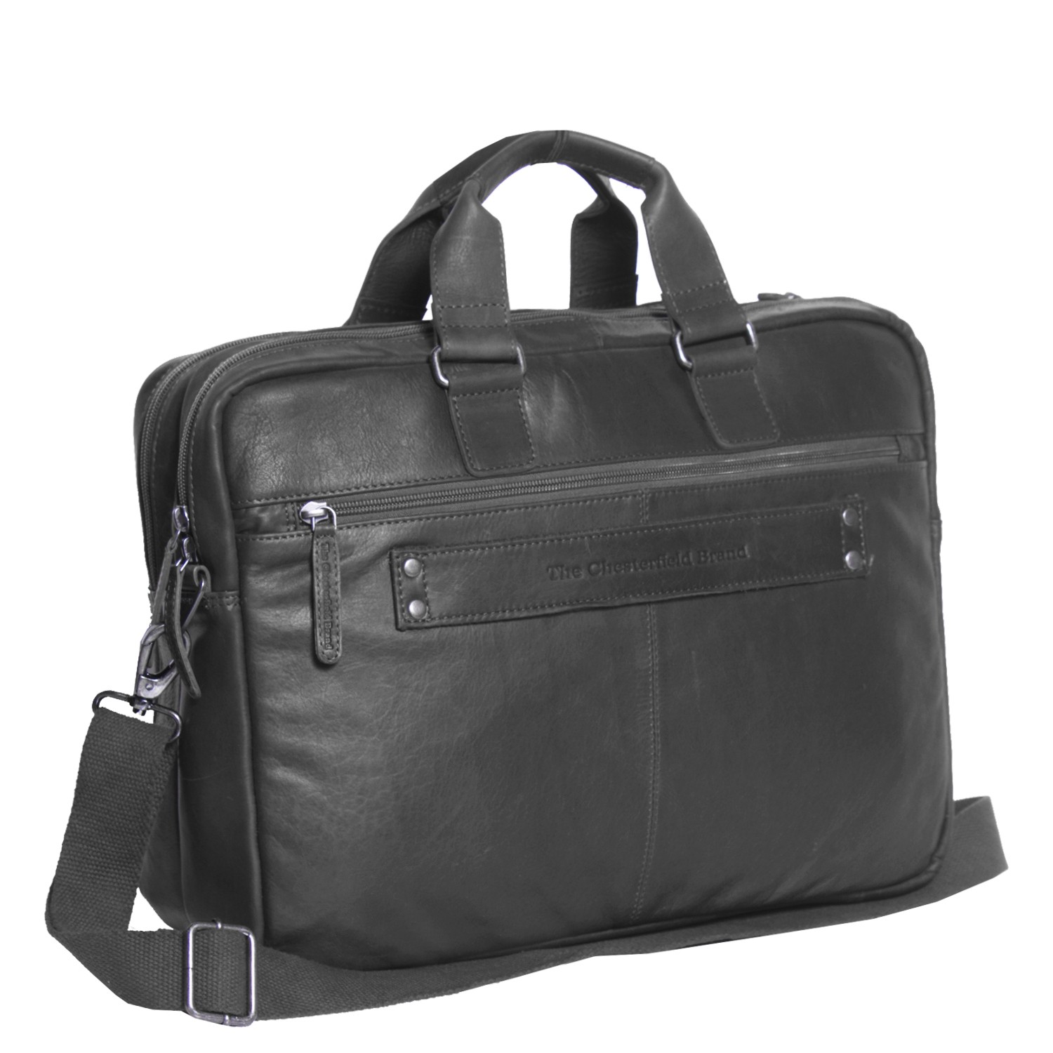 Leather Laptop Bag Black Seth