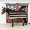 Afbeelding van Kentucky Zweetdeken fleece heavy stripes Brown- 155 cm