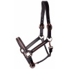 Afbeelding van Harry's Horse Halster Leder Metallic zwart-gunmetal- pony