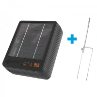 Gallagher S12li Zonnepaneel schrikdraadapparaat incl. accu (0,12J - Solar) met gratis stander