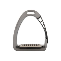 Acavallo stijgbeugels Arena AluPRO Junior Titanium/Zwart- 10.5 cm